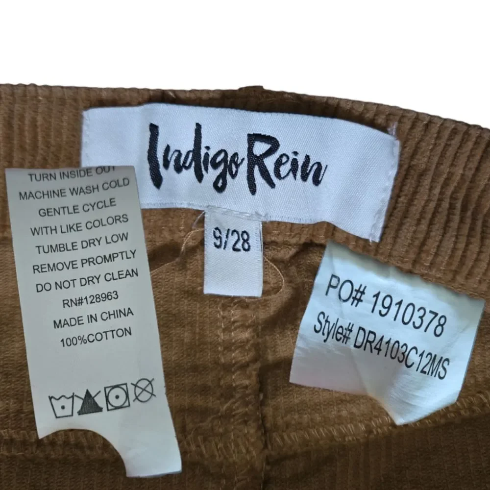 INDIGO REIN Half Button Front Corduroy Mini Skirt - 9/28